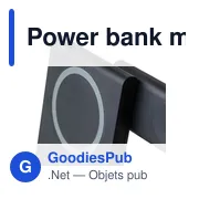 Power bank magnétique sans fil 3 en 1 en ABS recyclé Valerio - Miniature 14