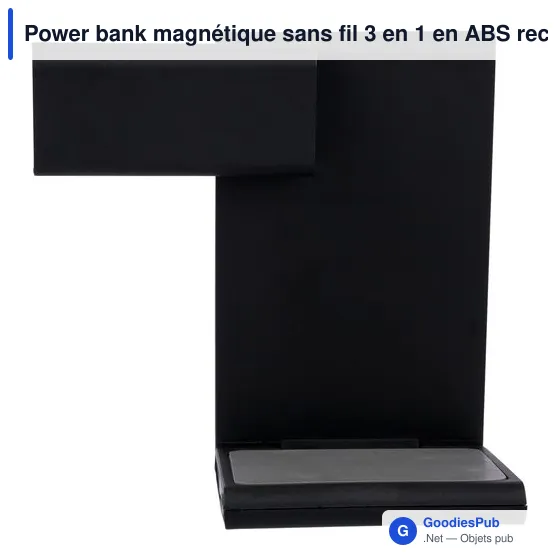 Power bank magnétique sans fil 3 en 1 en ABS recyclé Valerio - Image 5