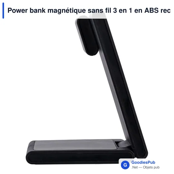 Power bank magnétique sans fil 3 en 1 en ABS recyclé Valerio - Image 7
