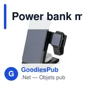 Power bank magnétique sans fil 3 en 1 en ABS recyclé Valerio - Miniature 9