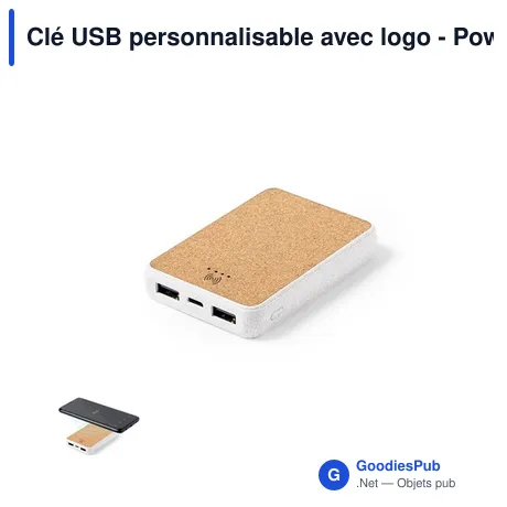Clé USB personnalisable avec logo - Power Bank Merak