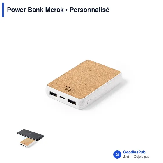 Clé USB personnalisable avec logo - Power Bank Merak - Image 1