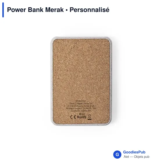 Clé USB personnalisable avec logo - Power Bank Merak - Image 4