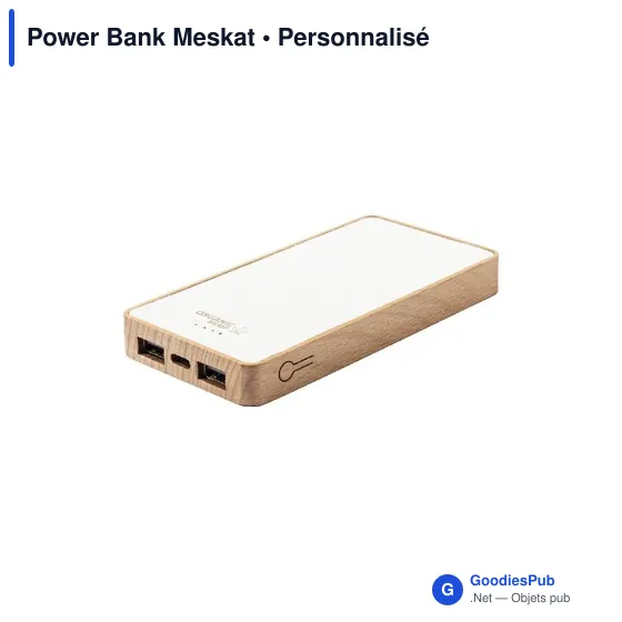 Clé USB personnalisable avec logo pour entreprises - Power Bank Meskat - Image 2