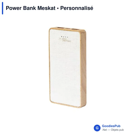 Clé USB personnalisable avec logo pour entreprises - Power Bank Meskat - Image 3