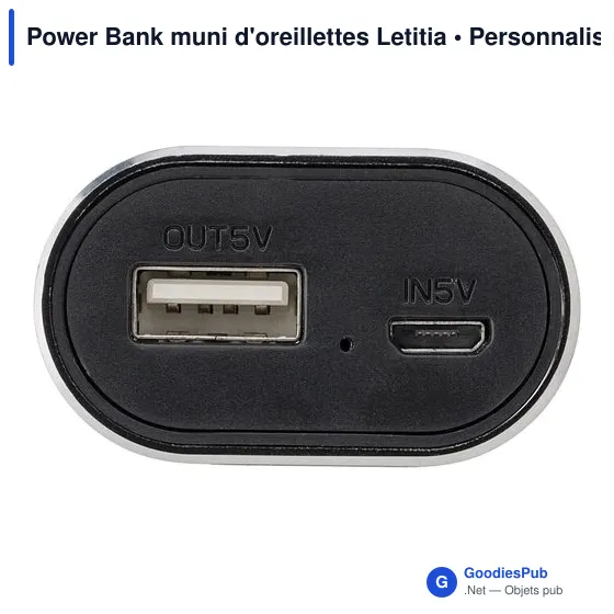 Power Bank personnalisable avec oreillettes Letitia - logo entreprise - Image 5