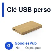 Clé USB personnalisable en bambou avec logo pour entreprise - Miniature 1