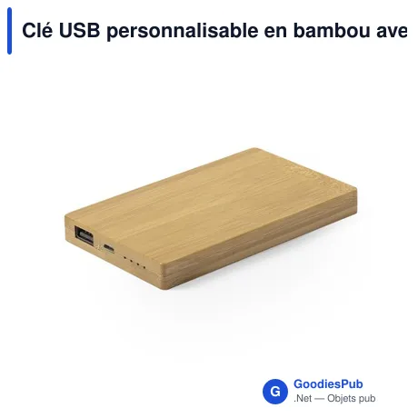 Clé USB personnalisable en bambou avec logo pour entreprise