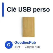 Clé USB personnalisable en bambou avec logo pour entreprise - Miniature 3