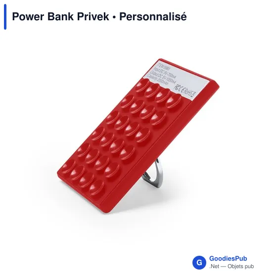 Power Bank personnalisable Privek avec logo - 2000 mAh - Image 1