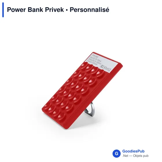 Power Bank personnalisable Privek avec logo - 2000 mAh - Image 2