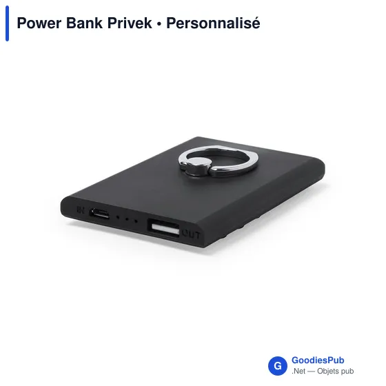 Power Bank personnalisable Privek avec logo - 2000 mAh - Image 3
