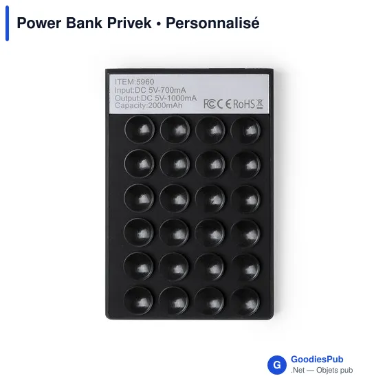 Power Bank personnalisable Privek avec logo - 2000 mAh - Image 9