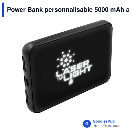Power Bank personnalisable 5000 mAh avec logo - Suzanne