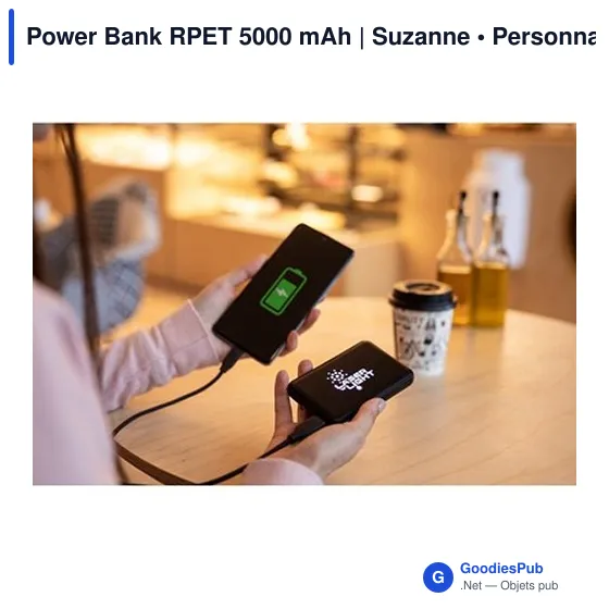 Power Bank personnalisable 5000 mAh avec logo - Suzanne - Image 2