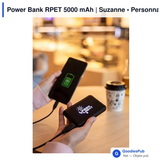 Power Bank personnalisable 5000 mAh avec logo - Suzanne - Image 3