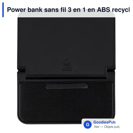 Power bank sans fil 3 en 1 en ABS recyclé Elias