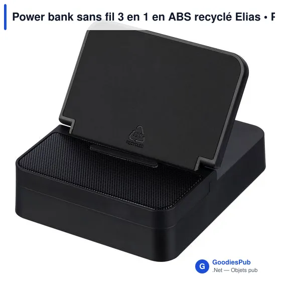 Power bank sans fil 3 en 1 en ABS recyclé Elias - Image 2