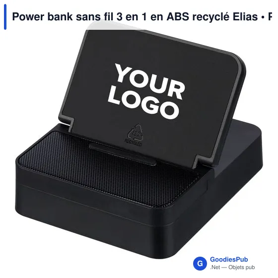 Power bank sans fil 3 en 1 en ABS recyclé Elias - Image 3