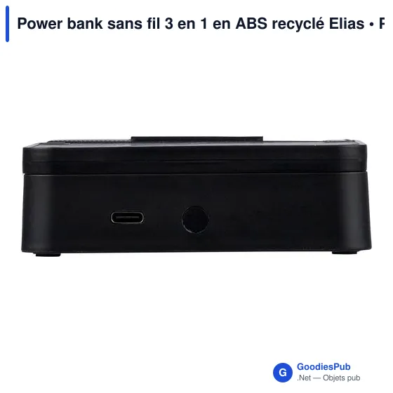 Power bank sans fil 3 en 1 en ABS recyclé Elias - Image 4