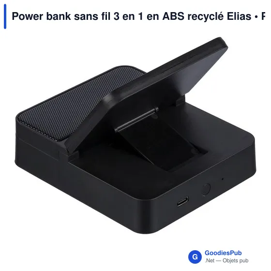 Power bank sans fil 3 en 1 en ABS recyclé Elias - Image 8