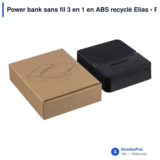 Power bank sans fil 3 en 1 en ABS recyclé Elias - Image 9