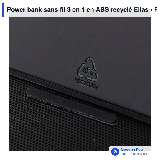 Power bank sans fil 3 en 1 en ABS recyclé Elias - Image 10