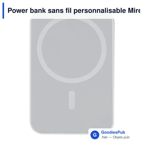 Power bank sans fil personnalisable Miren avec logo