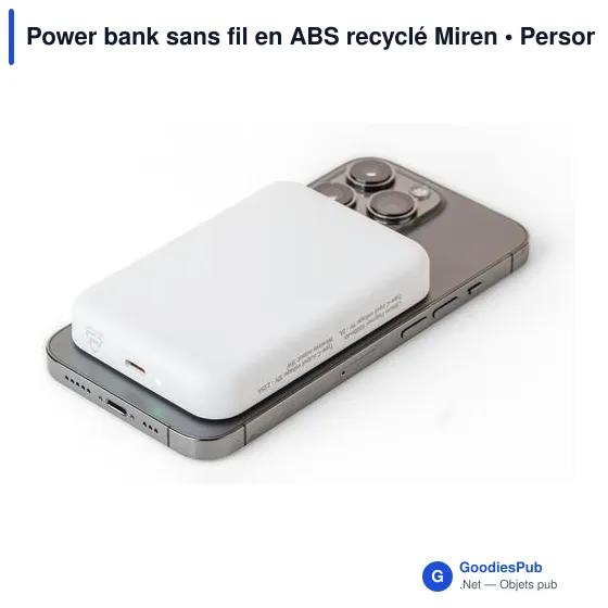Power bank sans fil en ABS recyclé Miren - Image 15