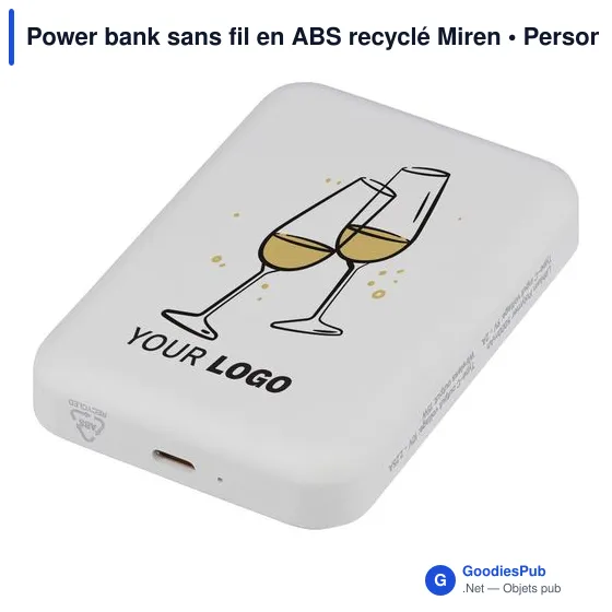 Power bank sans fil en ABS recyclé Miren - Image 16