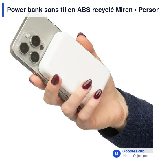 Power bank sans fil en ABS recyclé Miren - Image 18