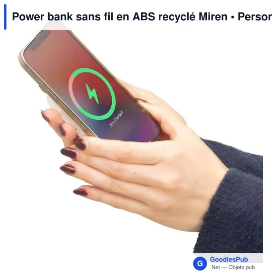 Power bank sans fil en ABS recyclé Miren - Image 19