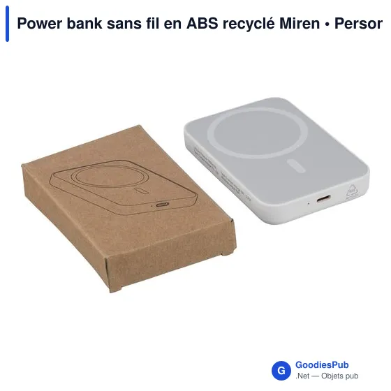 Power bank sans fil en ABS recyclé Miren - Image 8