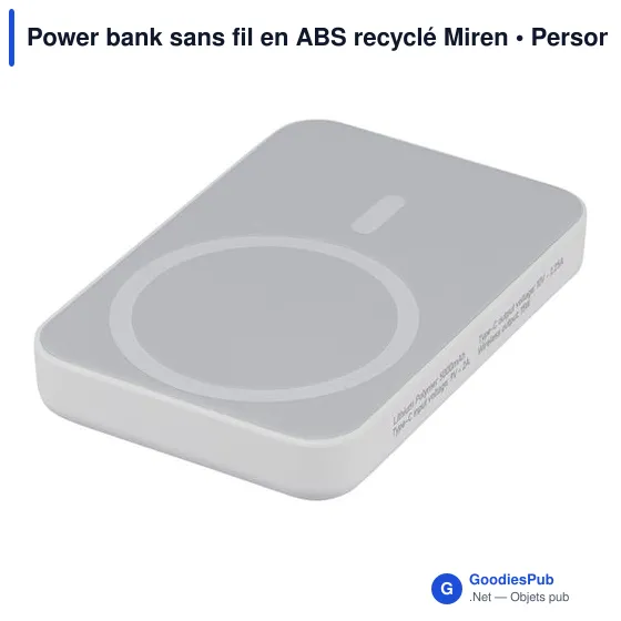 Power bank sans fil en ABS recyclé Miren - Image 9