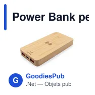 Power Bank personnalisable en bambou 8000 mAh avec logo | Benson - Miniature 1
