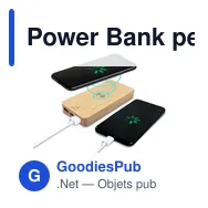 Power Bank personnalisable en bambou 8000 mAh avec logo | Benson - Miniature 3