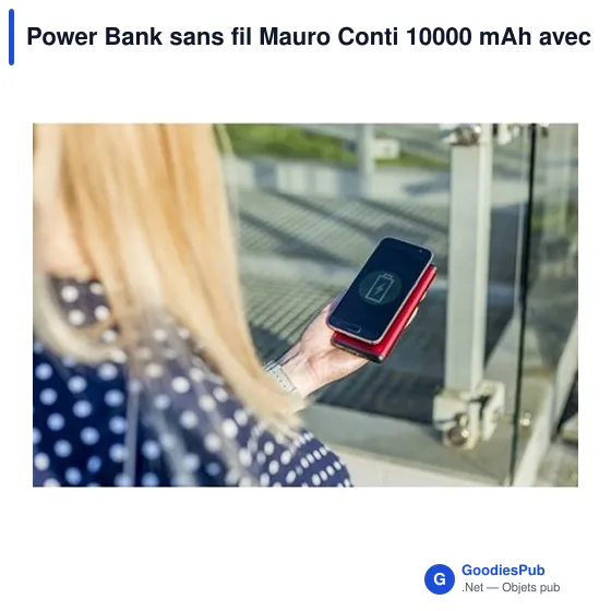Power Bank sans fil Mauro Conti 10000 mAh avec ventouses, chargeur sans fil 10W | Stef - Image 2