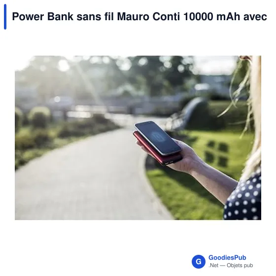 Power Bank sans fil Mauro Conti 10000 mAh avec ventouses, chargeur sans fil 10W | Stef - Image 3
