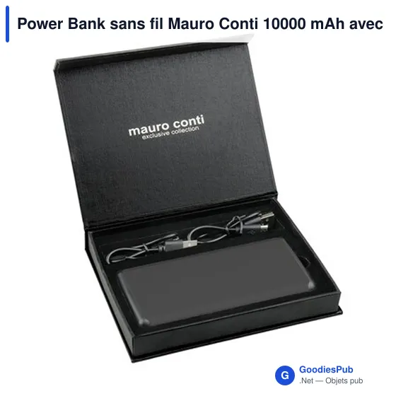 Power Bank sans fil Mauro Conti 10000 mAh avec ventouses, chargeur sans fil 10W | Stef - Image 5