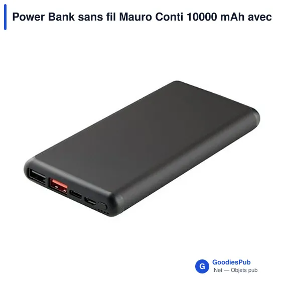 Power Bank sans fil Mauro Conti 10000 mAh avec ventouses, chargeur sans fil 10W | Stef - Image 6