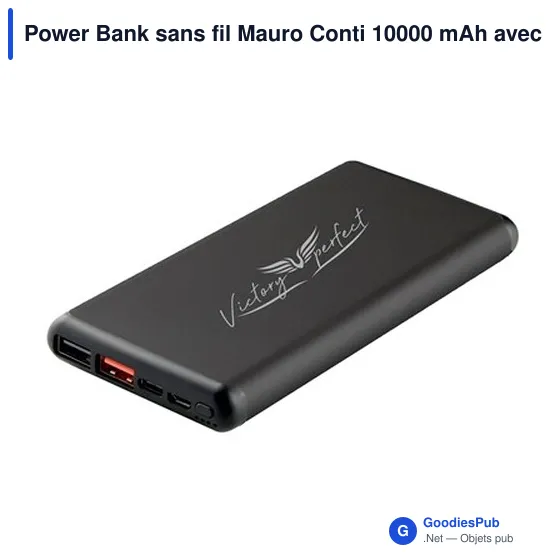 Power Bank sans fil Mauro Conti 10000 mAh avec ventouses, chargeur sans fil 10W | Stef - Image 9
