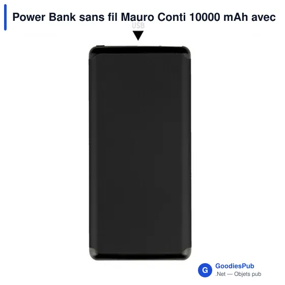 Power Bank sans fil Mauro Conti 10000 mAh avec ventouses, chargeur sans fil 10W | Stef - Image 10