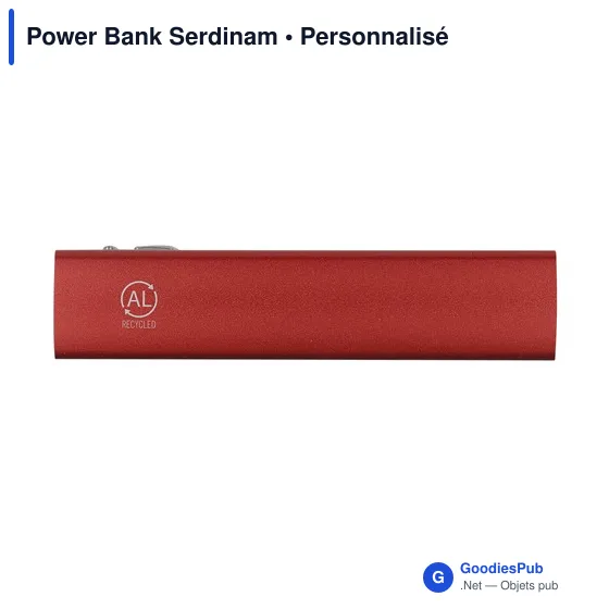 Power Bank personnalisable Serdinam avec logo - Batterie en aluminium recyclé - Image 9