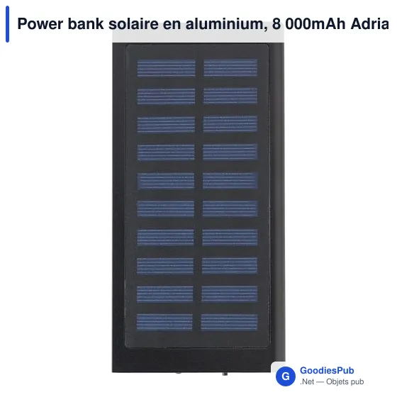 Power bank personnalisable en aluminium 8 000mAh avec logo - Adriana - Image 1