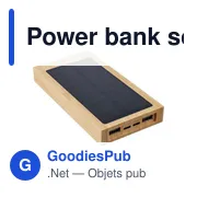 Power bank solaire personnalisable en bambou Elz avec logo - Miniature 2