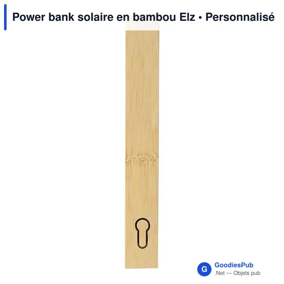 Power bank solaire personnalisable en bambou Elz avec logo - Image 6