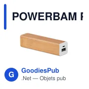 POWERBAM Powerbank bambou 2200 mAh - Miniature 1