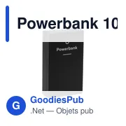 Chargeur externe personnalisable Powerbank 10000 C avec logo - Miniature 1