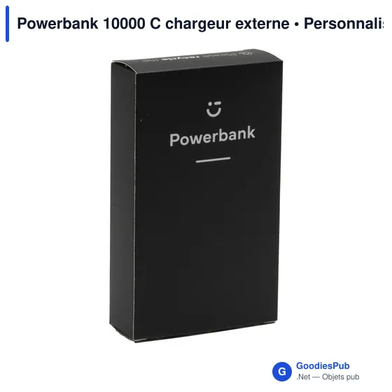 Chargeur externe personnalisable Powerbank 10000 C avec logo - Image 1