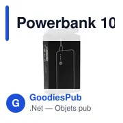 Chargeur externe personnalisable Powerbank 10000 C avec logo - Miniature 2